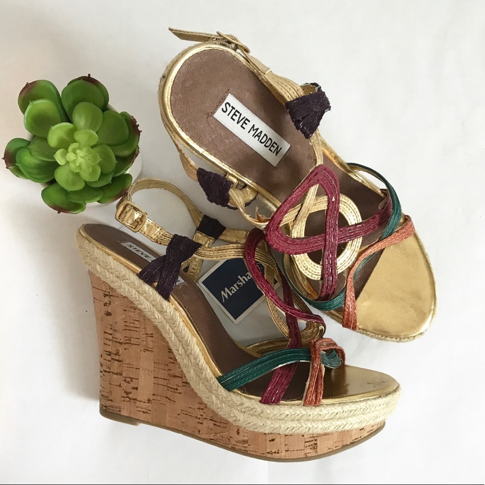 NWT Steve Madden Colorful Wedges Size 9